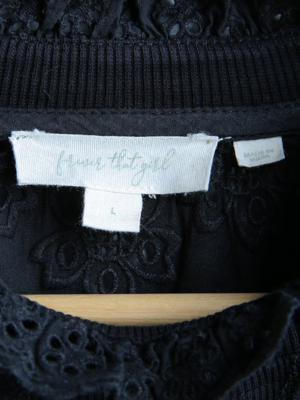 FOREVER THAT GIRL for ANTHROPOLOGIE Eyelet French Terry Sweatshirt - Picture 8 of 10